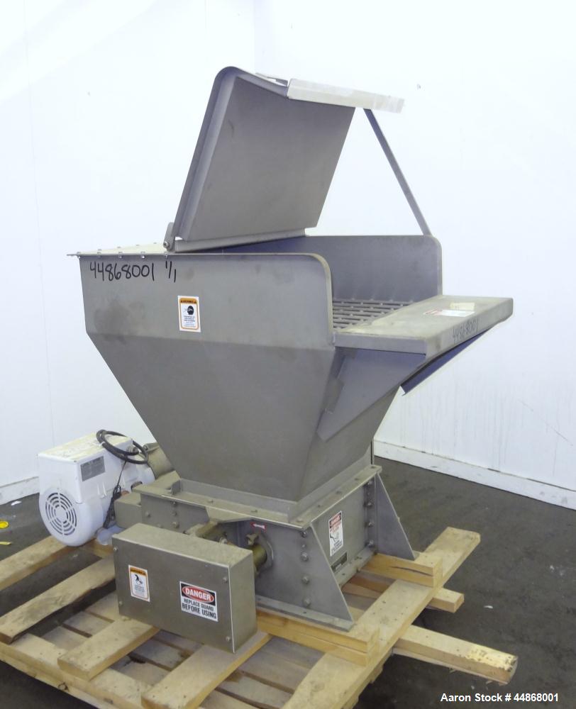 Used- Machine & Process Design Dual Rotor Crusher Lump Breaker, 304 Stainless Steel. Approximate 18" x 18" feed throat with ...