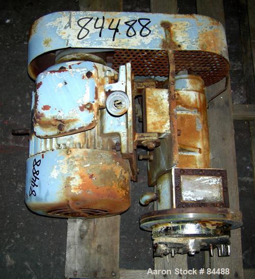 USED: Lump breaker, stainless steel. Flange mount, approx 7-1/2" diameter rotor. Driven by a 10 hp, 3/60/230/460 volt, 1725 rpm XP motor.