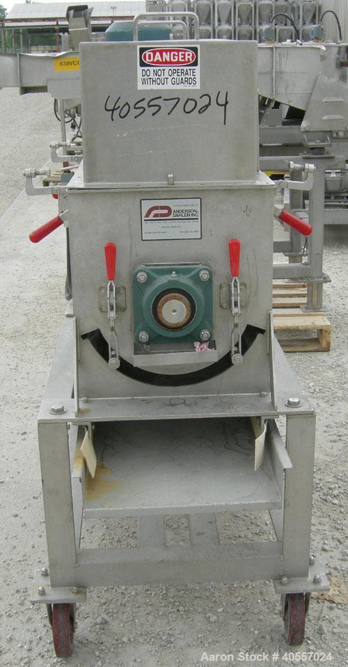 Used Anderson Dahlen Product Lump Breaker, 304 stainless steel. 14'' wide x 25 3/4'' long chamber, 2'' diameter shaft with (12) bolt on "T" type paddles. Bottom bar screen. Driven by a 1/2 hp, 3/60/2...