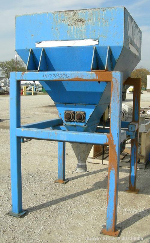 Used Cyclonaire Lump Breaker, dual rotor, carbon steel. (2) 1 1/2" diameter shafts with pins, bottom stationary bars. Driven by a 2 hp, 3/60/208-230/460 volt, 1730 rpm gearmotor, ratio 60 to 1. Inclu...