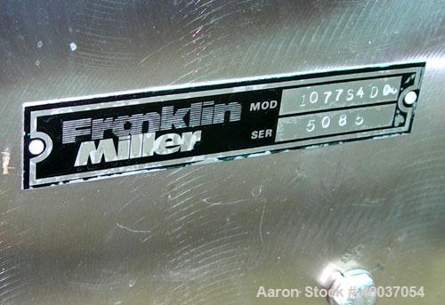 Used Franklin Miller Delumper, Model 1077S4DC, stainless steel. Sanitary design. Approximately 8" diameter x 12" wide rotor with teeth, side sizing combs. 12" x 12" feed opening. Requires motor.
