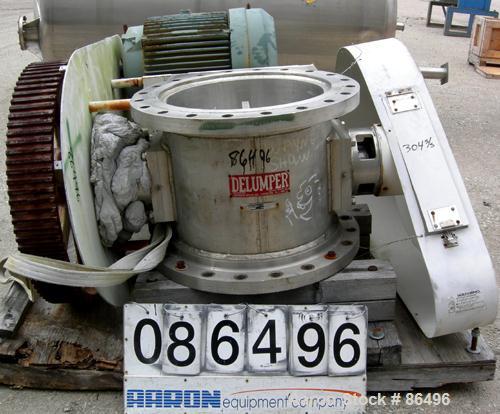 Used Franklin Miller Inline Pipe Delumper, Model PD24, 304 Stainless Steel. Approximate 24" diameter opening, 32" OD mounting flange. 5-1/2" diameter shaft with 9 rotating knives approximately 1" thi...