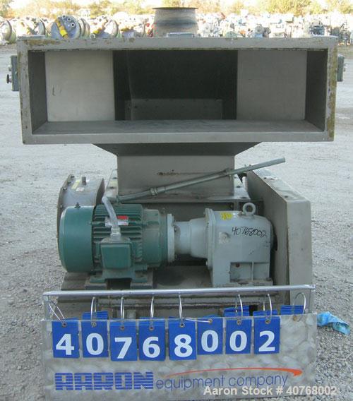 Used Jacobson Dual Rotor Full Nelson  Crusher, Model 2424DR.FNC, 304 stainless steel. (2) 3" diameter shafts with 3/4" thick fixed hook style blades, (2) rows of stationary bars. 24" x 24" feed openi...