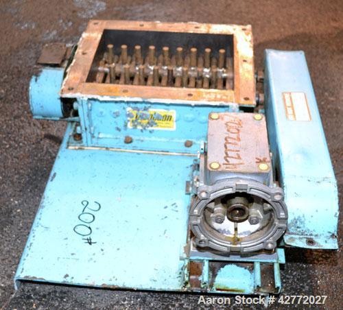 Used Jacobson Dual Rotor Lump Breaker, Carbon Steel. 12’’ x 8-7/8’’ Feed opening. (2) Approximately 1-1/4" diameter shafts with 1/2" diameter pins. Requires a motor, includes a reducer. Mounted on a ...