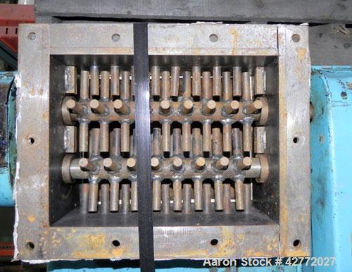 Used Jacobson Dual Rotor Lump Breaker, Carbon Steel. 12’’ x 8-7/8’’ Feed opening. (2) Approximately 1-1/4" diameter shafts with 1/2" diameter pins. Requires a motor, includes a reducer. Mounted on a ...