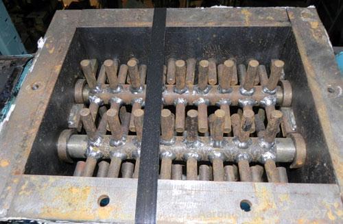 Used Jacobson Dual Rotor Lump Breaker, Carbon Steel. 12’’ x 8-7/8’’ Feed opening. (2) Approximately 1-1/4" diameter shafts with 1/2" diameter pins. Requires a motor, includes a reducer. Mounted on a ...