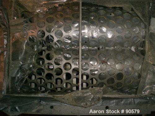 USED: M&P dual rotor delumper/crusher, 304 stainless steel. 11" x 17"feed, 5" diameter intermeshing beaters. Driven by a 5 hp, 230/460 voltmotor.