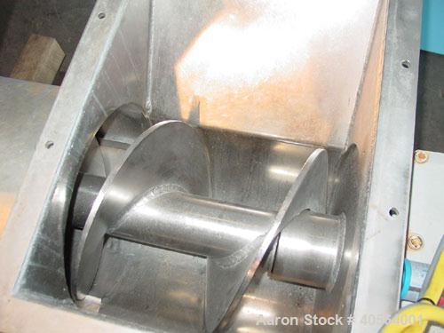 Used Bucher apple grinding disc mill, model CM50, stainless steel. 30 kW motor for main grinding head, 3 kW motor for 14 inch diameter x 30 inch long feed conveyor in self contained hopper, 9.5 inch ...
