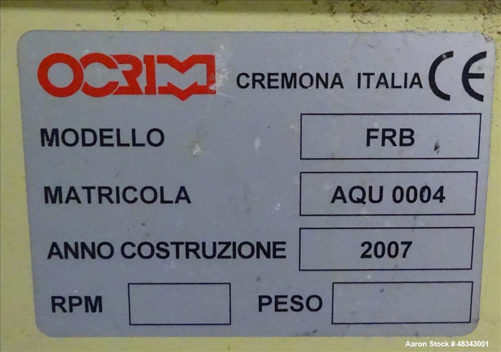 Used Ocrim 'BioLine' Crusher, Model FRB, Carbon Steel.