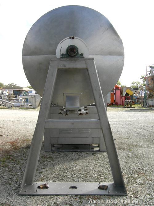 Used Paul O Abbe Pebble Mill, Model #1, 304 Stainless Steel Sroduct Contact. 68" Diameter x 56" straight side. 117 Cubic feet total capacity, 29.25 working. Alumina ceramic lined. Internal rated 14.7...