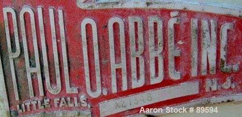 Used Paul O Abbe Pebble Mill, Model 4B, Carbon Steel, Alumina Lined. Jacketed chamber 48" diameter x 60" long. 11" x 14" charge/discharge port with cover. Driven by a 20 HP, 3/60/230/460 Volt motor w...
