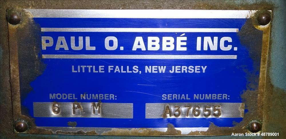 Used Paul O. Abbe Ball Mill, Model 6PM, Brick Lined.