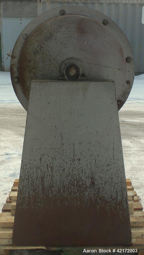 Used U.S. Stoneware Ceramic Ball Mill, 24" diameter x 24" long. Approximate 46 gallon capacity. 8-1/2" inlet/outlet with cover. Driven by a 1 hp, 3/60/208-220/440 volt, 1800 rpm XP motor. Mounted on ...
