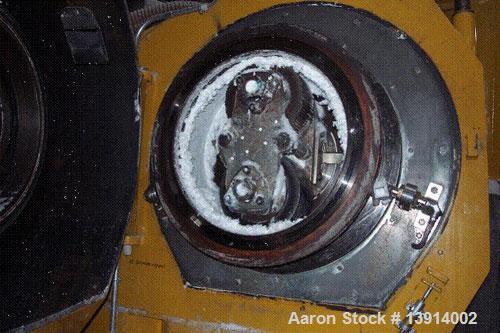 Used Amut Pellet Mill/Compactor, type FTP540, carbon steel. Working capacity between 440-880 lbs (200-400 kgs) per hour. Approximate 14" diameter die with 2 rollers. Driven by a 135 hp, 3/50/380 volt...