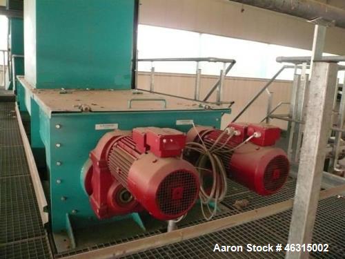 Used Pelletting Press, Andritz UMT Paladin 3000-300/2R BM, 536hp (400kW). Die diameter approximately 39" (1000mm), width approximately 12" (300mm), 6-9 m/sec. Main gear 2x 335 hp (250kW), 1500 rpm, 5...