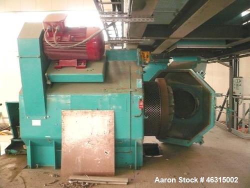 Used Pelletting Press, Andritz UMT Paladin 3000-300/2R BM, 536hp (400kW). Die diameter approximately 39" (1000mm), width approximately 12" (300mm), 6-9 m/sec. Main gear 2x 335 hp (250kW), 1500 rpm, 5...