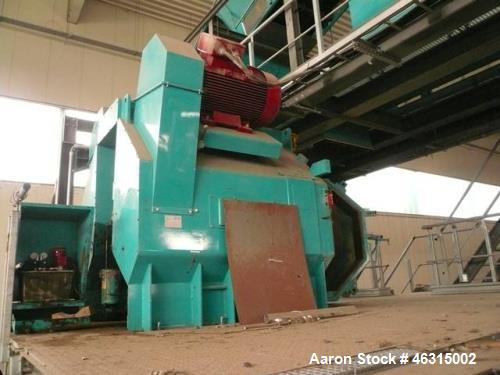 Used Pelletting Press, Andritz UMT Paladin 3000-300/2R BM, 536hp (400kW). Die diameter approximately 39" (1000mm), width approximately 12" (300mm), 6-9 m/sec. Main gear 2x 335 hp (250kW), 1500 rpm, 5...