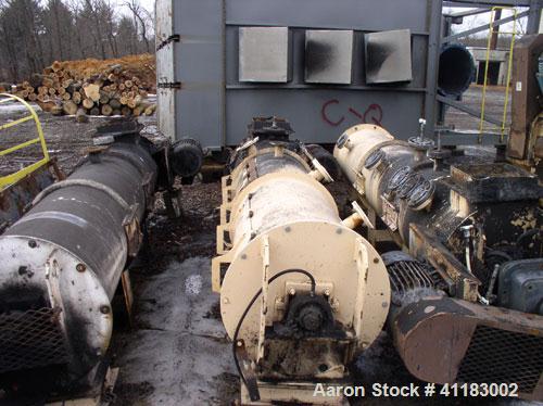 Used Bliss Industries Pioneer 200D-250 Pellet Mill including (2) 200 hp motors. With Bliss R-2412 conditioner, with 20 hp motor. Machine does not have any dies.