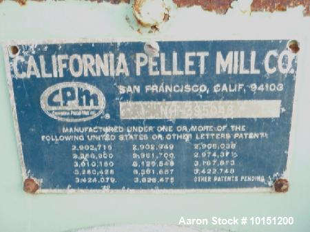 Used CPM 2-Roll Pellet Mill with 2 hp varispeed stainless steel feeder.  15 Hp carbon steel paddle mixer.  3/8" Holes on die.  3 Phase, 60 cycle, 460 volt, 200 hp main drive.  5/16" Holes, 28" diamet...