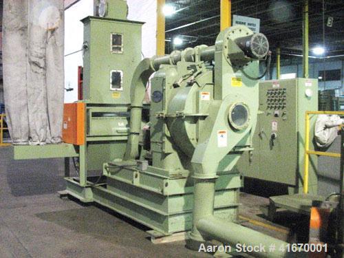 Used Densifying Line Consisting Of: (1) California Pellet Mill, Model NH-398111, driven by a 75 hp motor. (1) Cumberland Granulator, Model 684, 3 knife open rotor, driven by a 50 hp motor, serial #91...