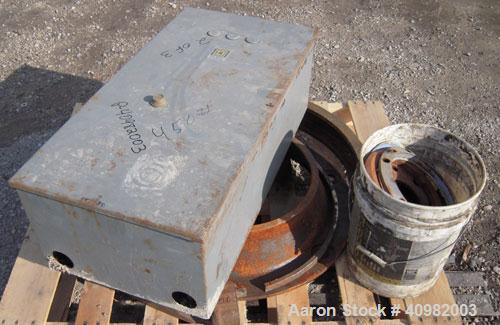 Used California Pellet Mill, Model 7122, carbon steel. Unit includes front hood and conditioner. Missing both motors, die, and rollers.