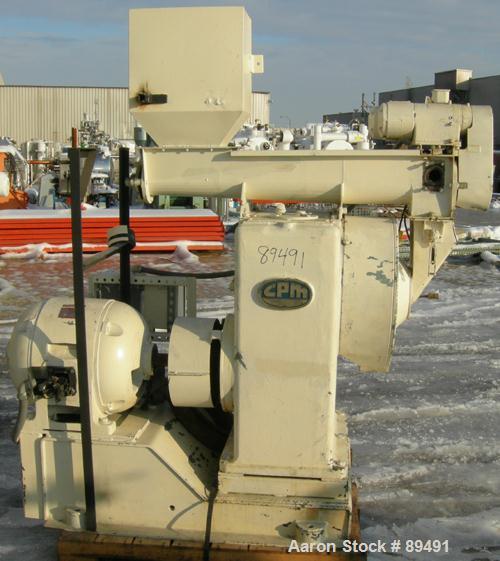 USED: California Pellet Mill, Model Master, Carbon Steel.  Approximate 14" diameter die with (2) rollers, adjustable side blades. Driven by a 25 hp, 3/60/208-230/460 volt, 1170 rpm motor. Bolt on fro...