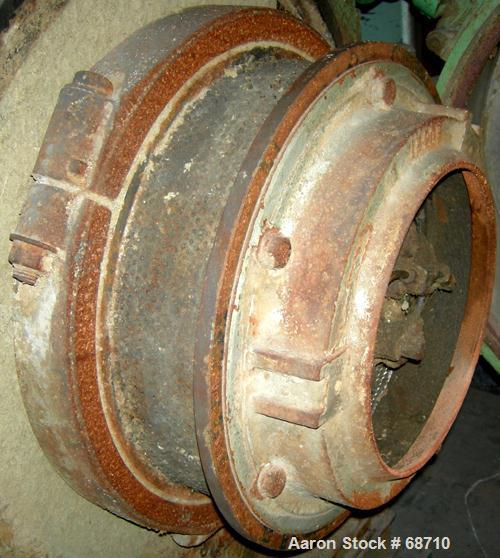 Used California Pellet Mill, Model 2000, Carbon Steel. 2 approximate 7" diameter rollers, 16" diameter x 10" deep cutting chamber, 1/8" diameter screen holes. Adjustable side wall blade cutter. Drive...