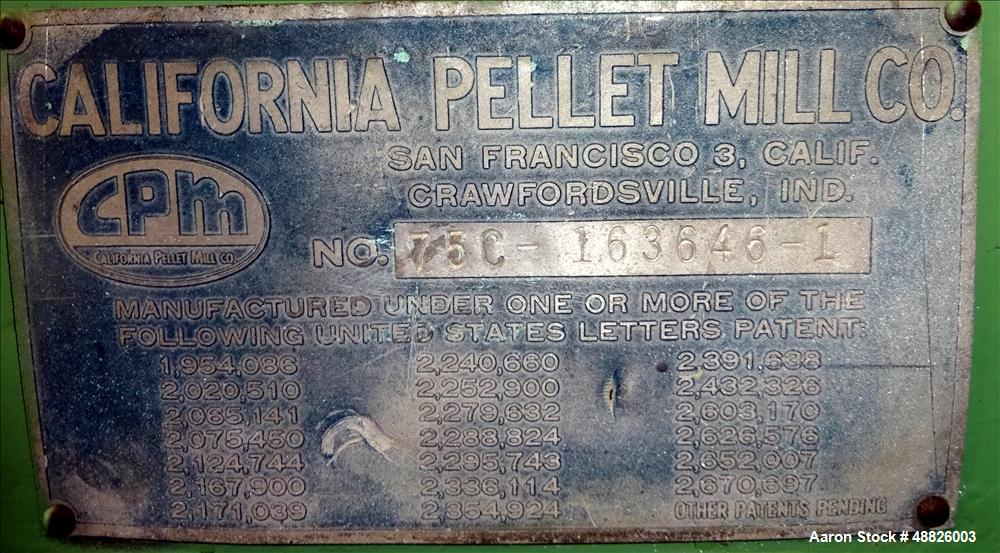 Used California Century Series Pellet Mill, Model 75C.