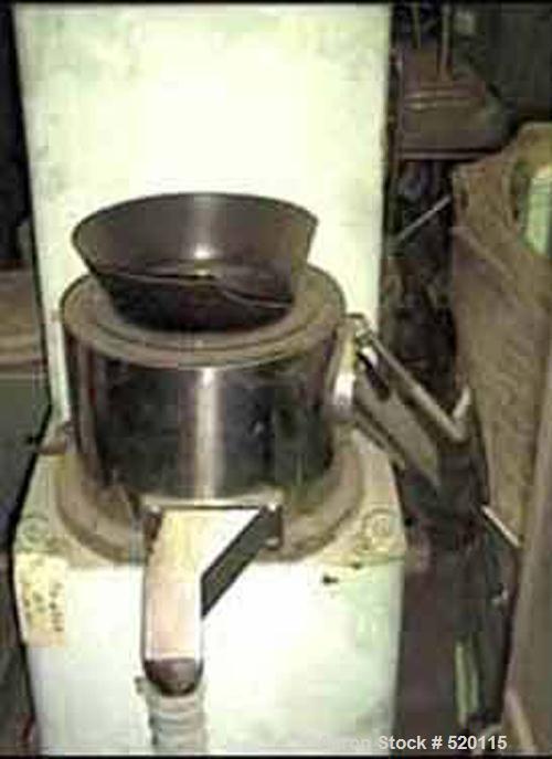 USED: Luwa Model Q400 Maumerizer. Stainless steel construction. 4 liter (40-120 liter/hr) working capacity. 3 hp explosion proof drive, variable speed. Mounted on base with casters.