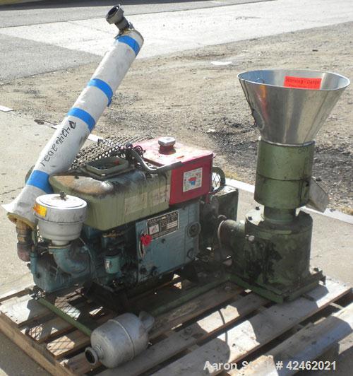Used Pellet Pros Diesel Driven Pellet Mill, Model PP650D-W, Carbon Steel. (2) 3-7/8'' Diameter x 2'' face rollers. Top feed hopper. Approximately 1/4'' diameter holes. Capacity approximately 200-300 ...