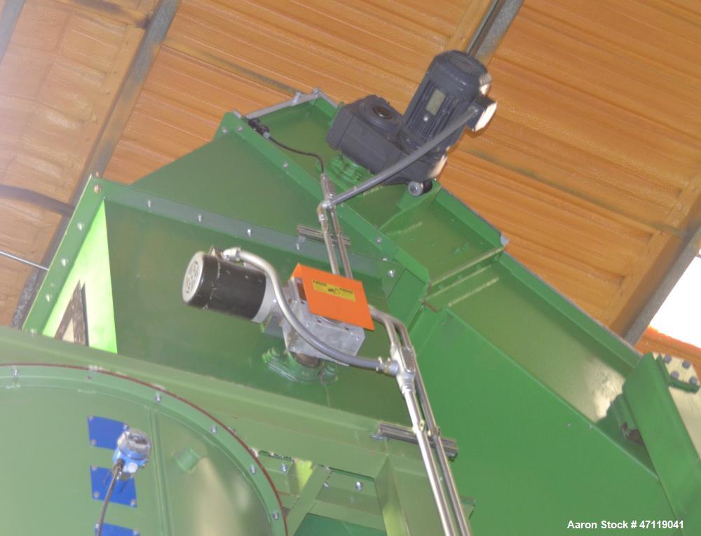 Used Munch Pellet Mill System Consisting Of: (1) Vecoplan incline feed conveyor, approximate 60" wide x 26 long, approximate 168" discharge height, driven by a 5hp gear motor, (1) Ensign dosing hoppe...