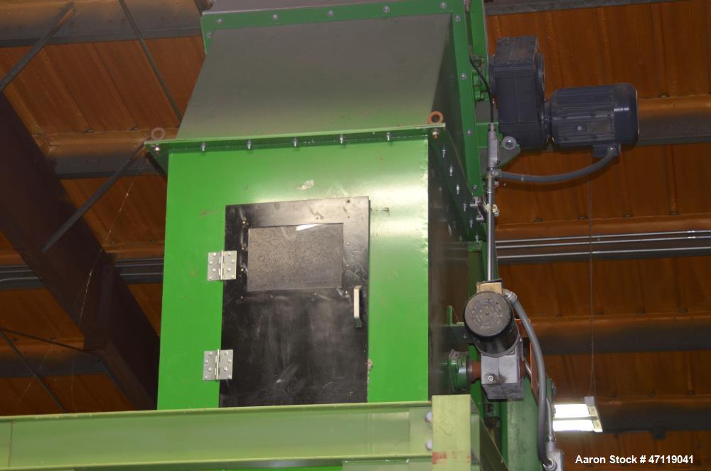 Used Munch Pellet Mill System Consisting Of: (1) Vecoplan incline feed conveyor, approximate 60" wide x 26 long, approximate 168" discharge height, driven by a 5hp gear motor, (1) Ensign dosing hoppe...
