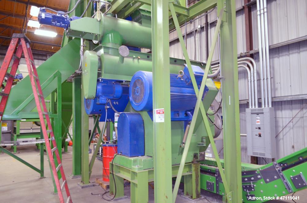 Used Munch Pellet Mill System Consisting Of: (1) Vecoplan incline feed conveyor, approximate 60" wide x 26 long, approximate 168" discharge height, driven by a 5hp gear motor, (1) Ensign dosing hoppe...