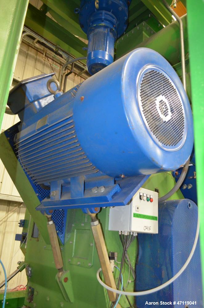 Used Munch Pellet Mill System Consisting Of: (1) Vecoplan incline feed conveyor, approximate 60" wide x 26 long, approximate 168" discharge height, driven by a 5hp gear motor, (1) Ensign dosing hoppe...