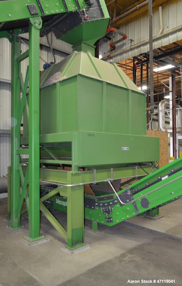 Used Munch Pellet Mill System Consisting Of: (1) Vecoplan incline feed conveyor, approximate 60" wide x 26 long, approximate 168" discharge height, driven by a 5hp gear motor, (1) Ensign dosing hoppe...