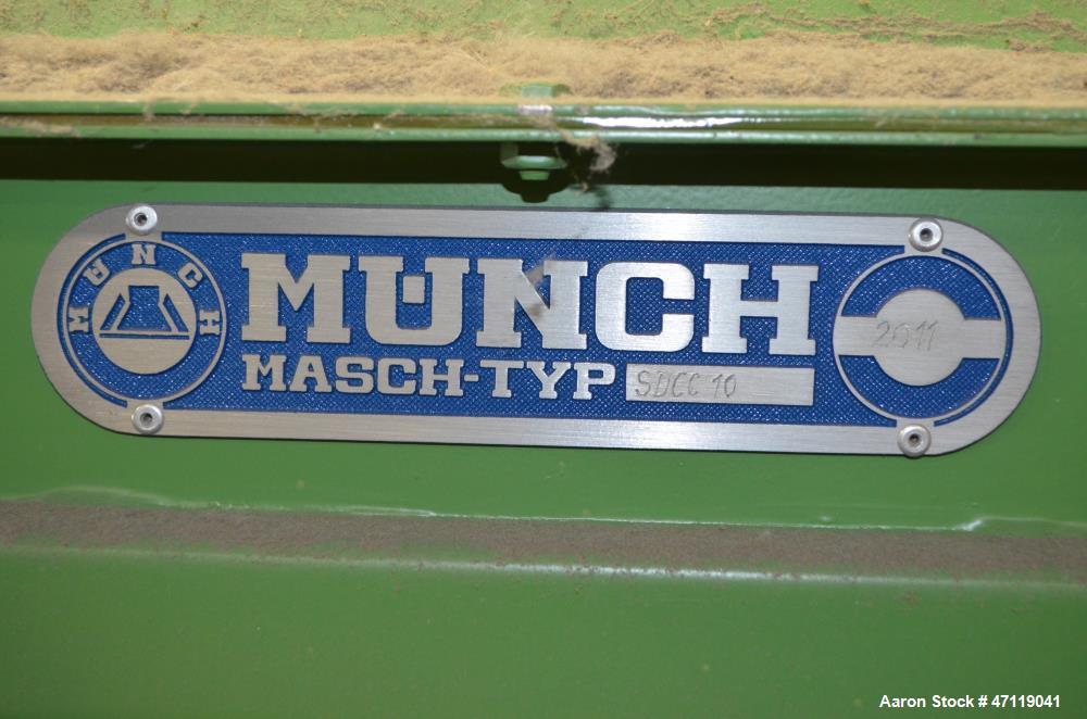 Used Munch Pellet Mill System Consisting Of: (1) Vecoplan incline feed conveyor, approximate 60" wide x 26 long, approximate 168" discharge height, driven by a 5hp gear motor, (1) Ensign dosing hoppe...