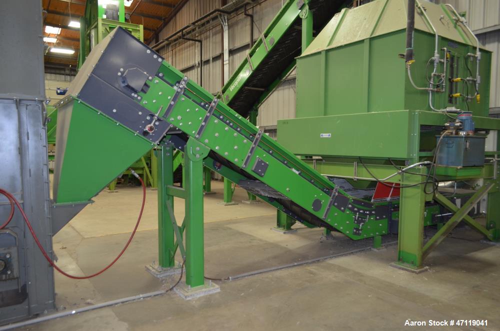 Used Munch Pellet Mill System Consisting Of: (1) Vecoplan incline feed conveyor, approximate 60" wide x 26 long, approximate 168" discharge height, driven by a 5hp gear motor, (1) Ensign dosing hoppe...