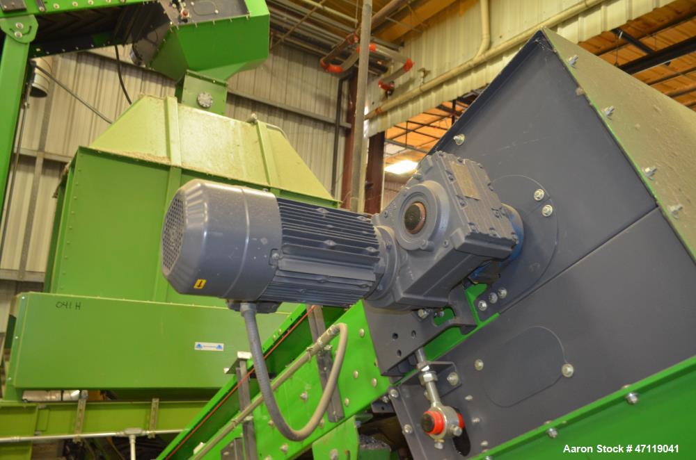 Used Munch Pellet Mill System Consisting Of: (1) Vecoplan incline feed conveyor, approximate 60" wide x 26 long, approximate 168" discharge height, driven by a 5hp gear motor, (1) Ensign dosing hoppe...