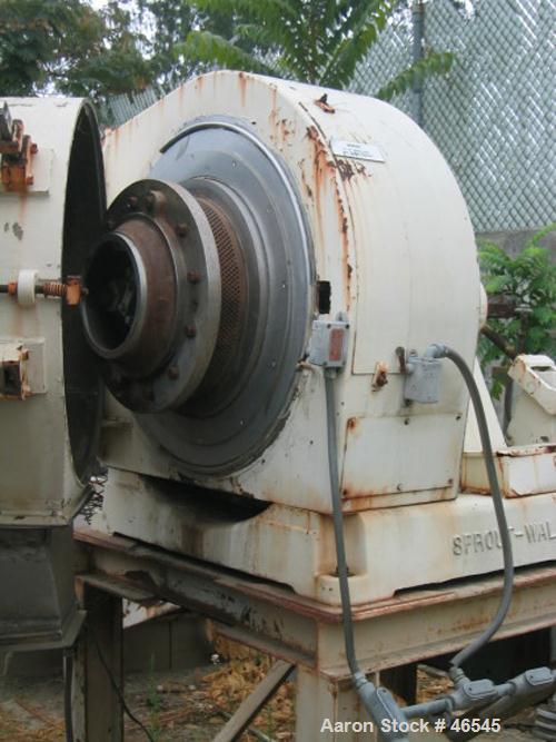 USED: Sprout Waldron model 501G pelletizer. Stainless steel productcontact parts. With model 20 x 58 stainless steel conditioner, 7.5 hpmotor. Mill driven from 40 hp 3/60/460V/900 rpm motor through V...