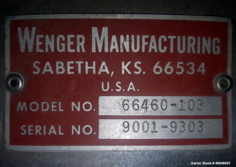 Used Wenger Horizontal Twin Shaft Differential Diameter Cylinder Pre-conditione