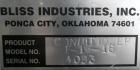Used Bliss Industries Pioneer Series Pellet Mill, Model B120A-141