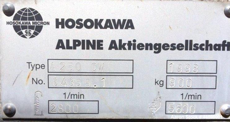 Used Hosokawa Alpine Cryogenic Milling System, Model A250CW