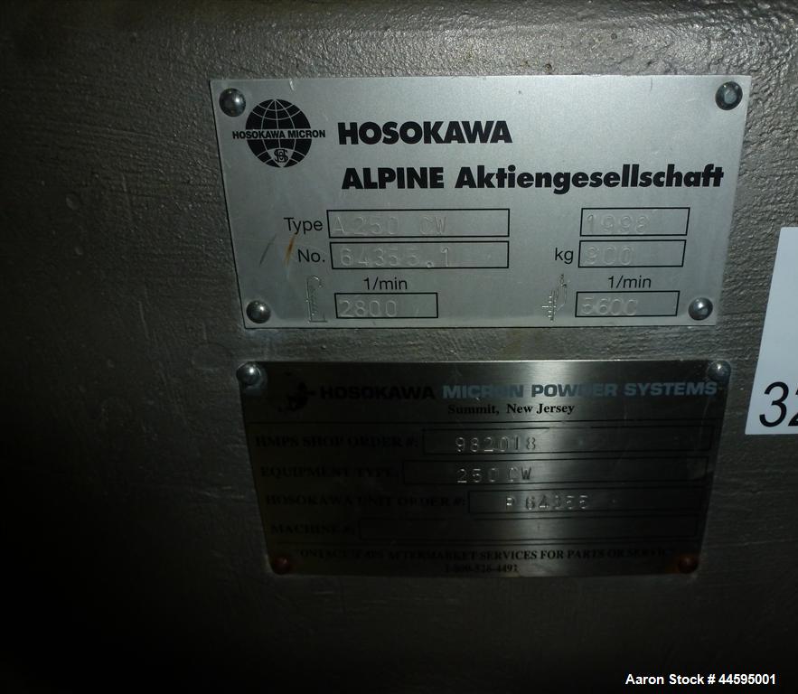 Used Hosokawa Alpine Cryogenic Milling System, Model A250CW