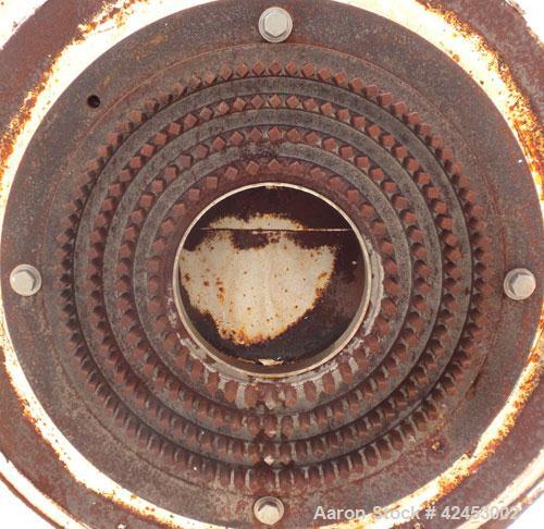 Used Kemutec Pin Mill Grinding System consisting of: (1) Kemutec Powder Technology Pin Mill, model 3H PD, carbon steel, 13" diameter disc. 4-1/4" x 7" Inlet, 6" bottom outlet, driven by a 30 hp, 3/60...