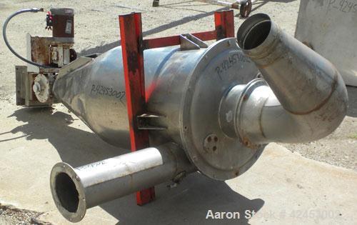 Used Kemutec Pin Mill Grinding System consisting of: (1) Kemutec Powder Technology Pin Mill, model 3H PD, carbon steel, 13" diameter disc. 4-1/4" x 7" Inlet, 6" bottom outlet, driven by a 30 hp, 3/60...