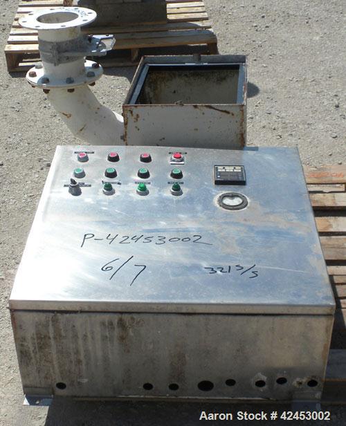 Used Kemutec Pin Mill Grinding System consisting of: (1) Kemutec Powder Technology Pin Mill, model 3H PD, carbon steel, 13" diameter disc. 4-1/4" x 7" Inlet, 6" bottom outlet, driven by a 30 hp, 3/60...