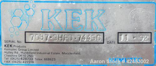 Used Kemutec Pin Mill Grinding System consisting of: (1) Kemutec Powder Technology Pin Mill, model 3H PD, carbon steel, 13" diameter disc. 4-1/4" x 7" Inlet, 6" bottom outlet, driven by a 30 hp, 3/60...