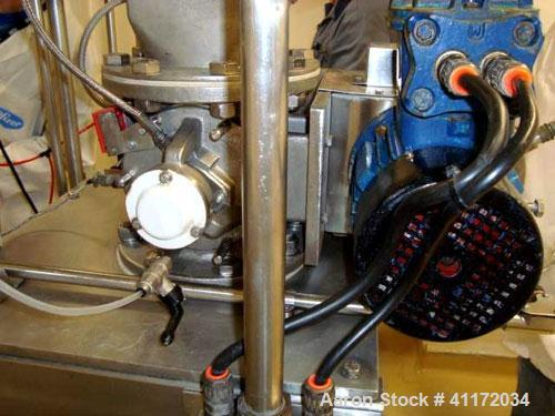Used Kemutec Universal Mill, Stainless Steel. Approximately 400 mm diameter. Can be used with pin or beater blades. Main motor approximately 7.5 kw belt driven. Includes feeder hopper, Kek stainless ...