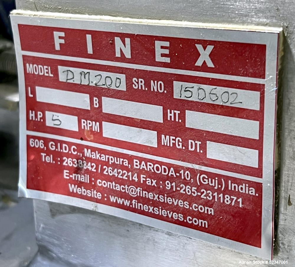 Finex Pin Mill, Model PM200, Stainless steel.