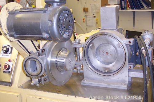 USED: Prater classifier mill, model CLM-18, stainless steel. Fine milling granulator for -100 mesh to +325 mesh products. 3 hp main motor. 1/2 hp classifier motor. Multi-stage, portable. Air classifi...